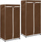 vidaXL - Kledingkasten - 2 - st - 75x50x160 - cm - bruin