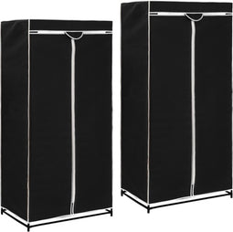 vidaXL - Kledingkasten - 2 - st - 75x50x160 - cm - zwart