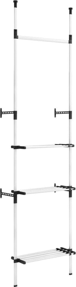 vidaXL - Kledingkastsysteem - met - stangen - en - schap - telescopisch - aluminium
