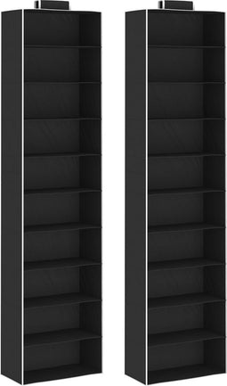 vidaXL - Kledingorganisers - hangend - 2 - st - met - 10 - schappen - stof