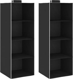 vidaXL - Kledingorganisers - hangend - 2 - st - met - 4 - schappen - stof