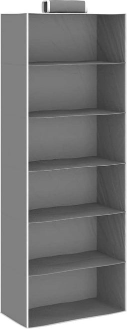 vidaXL - Kledingorganisers - hangend - 2 - st - met - 6 - schappen - stof