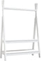 vidaXL - Kledingrek - 100x45,5x150 - cm - massief - grenenhout - wit