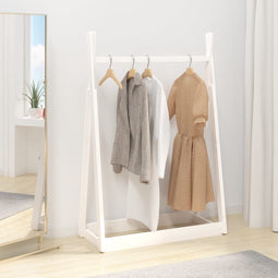 vidaXL - Kledingrek - 100x45x150 - cm - massief - grenenhout - wit