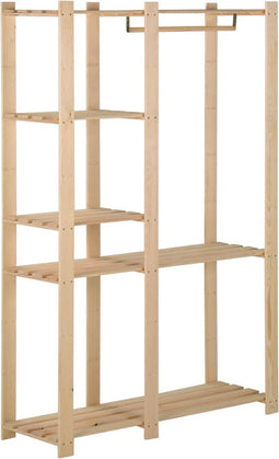 vidaXL - Kledingrek - 110x38x170 - cm - massief - grenenhout