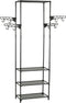 vidaXL - Kledingrek - 55x28,5x175 - cm - staal - en - ongeweven - stof - zwart