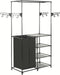 vidaXL - Kledingrek - 87x44x158 - cm - staal - en - ongeweven - stof - zwart