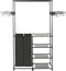 vidaXL - Kledingrek - 87x44x158 - cm - staal - en - ongeweven - stof - zwart