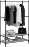 vidaXL - Kledingrek - met - schappen - bewerkt - hout - grijs - sonoma - eikenkleurig
