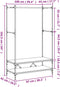 vidaXL - Kledingrek - met - schappen - bewerkt - hout - sonoma - eikenkleurig
