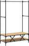 vidaXL - Kledingrek - met - schappen - bewerkt - hout - sonoma - eikenkleurig