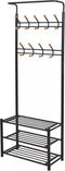 vidaXL - Kledingrek - met - schoenenopberger - 68x32x182,5 - cm - zwart