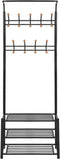 vidaXL - Kledingrek - met - schoenenopberger - 68x32x182,5 - cm - zwart