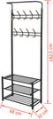 vidaXL - Kledingrek - met - schoenenopberger - 68x32x182,5 - cm - zwart