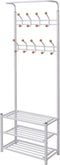 vidaXL - Kledingrek - met - schoenenopberger - 68x32x182,5 - cm - zwart