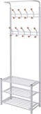 vidaXL - Kledingrek - met - schoenenopberger - 68x32x182,5 - cm - wit