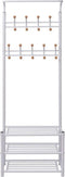 vidaXL - Kledingrek - met - schoenenopberger - 68x32x182,5 - cm - wit