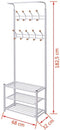 vidaXL - Kledingrek - met - schoenenopberger - 68x32x182,5 - cm - wit