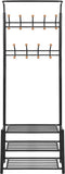 vidaXL - Kledingrek - met - schoenenopberger - 68x32x182,5 - cm - wit