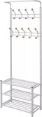 vidaXL - Kledingrek - met - schoenenopberger - 68x32x182,5 - cm - wit