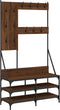 vidaXL - Kledingrek - met - schoenenrek - 100x40x184 - cm - bruin - eikenkleur
