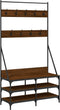 vidaXL - Kledingrek - met - schoenenrek - 100x40x184 - cm - bruin - eikenkleur