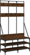 vidaXL - Kledingrek - met - schoenenrek - 100x40x184 - cm - bruin - eikenkleur