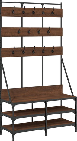 vidaXL - Kledingrek - met - schoenenrek - 100x40x184 - cm - bruin - eikenkleur