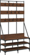vidaXL - Kledingrek - met - schoenenrek - 100x40x184 - cm - bruin - eikenkleur