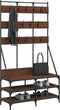 vidaXL - Kledingrek - met - schoenenrek - 100x40x184 - cm - bruin - eikenkleur