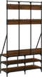 vidaXL - Kledingrek - met - schoenenrek - 100x40x184 - cm - bruin - eikenkleur