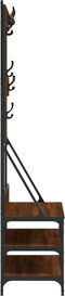 vidaXL - Kledingrek - met - schoenenrek - 100x40x184 - cm - bruin - eikenkleur