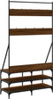 vidaXL - Kledingrek - met - schoenenrek - 100x40x184 - cm - bruin - eikenkleur