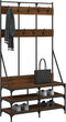 vidaXL - Kledingrek - met - schoenenrek - 100x40x184 - cm - bruin - eikenkleur