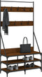 vidaXL - Kledingrek - met - schoenenrek - 100x40x184 - cm - bruin - eikenkleur