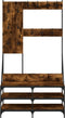 vidaXL - Kledingrek - met - schoenenrek - 100x40x184 - cm - gerookt - eikenkleurig