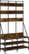 vidaXL - Kledingrek - met - schoenenrek - 100x40x184 - cm - gerookt - eikenkleurig