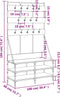 vidaXL - Kledingrek - met - schoenenrek - 100x40x184 - cm - gerookt - eikenkleurig