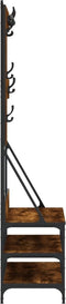 vidaXL - Kledingrek - met - schoenenrek - 100x40x184 - cm - gerookt - eikenkleurig