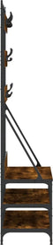 vidaXL - Kledingrek - met - schoenenrek - 100x40x184 - cm - gerookt - eikenkleurig