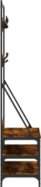 vidaXL - Kledingrek - met - schoenenrek - 100x40x184 - cm - gerookt - eikenkleurig