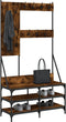 vidaXL - Kledingrek - met - schoenenrek - 100x40x184 - cm - gerookt - eikenkleurig