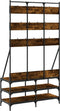 vidaXL - Kledingrek - met - schoenenrek - 100x40x184 - cm - gerookt - eikenkleurig