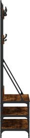 vidaXL - Kledingrek - met - schoenenrek - 100x40x184 - cm - gerookt - eikenkleurig