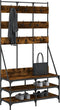 vidaXL - Kledingrek - met - schoenenrek - 100x40x184 - cm - gerookt - eikenkleurig
