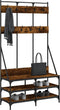 vidaXL - Kledingrek - met - schoenenrek - 100x40x184 - cm - gerookt - eikenkleurig