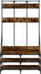 vidaXL - Kledingrek - met - schoenenrek - 100x40x184 - cm - gerookt - eikenkleurig