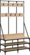 vidaXL - Kledingrek - met - schoenenrek - 100x40x184 - cm - sonoma - eikenkleurig