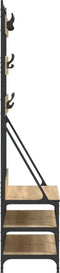 vidaXL - Kledingrek - met - schoenenrek - 100x40x184 - cm - sonoma - eikenkleurig