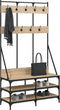 vidaXL - Kledingrek - met - schoenenrek - 100x40x184 - cm - sonoma - eikenkleurig